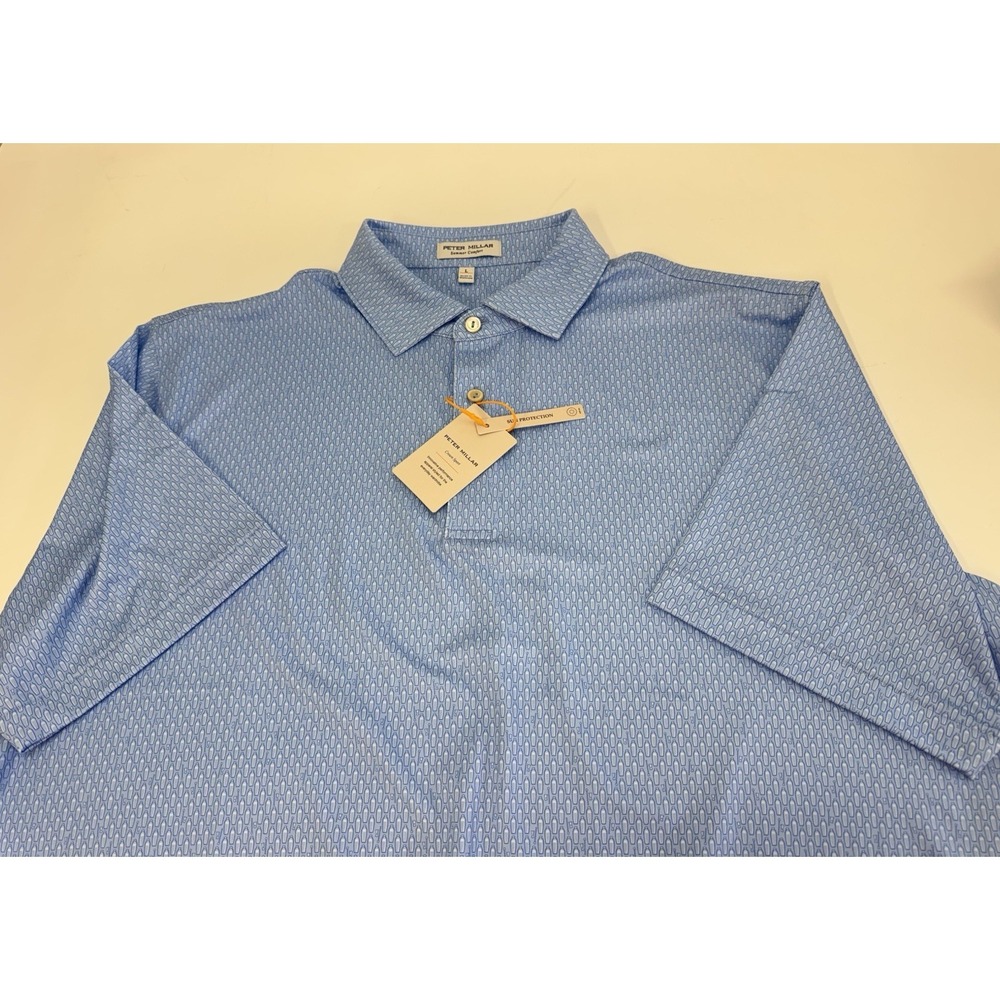 NWT Peter Millar "Shake it Up" Jersey Golf Polo Shirt CBLU Cottage Blue XL $115 - Picture 6 of 10